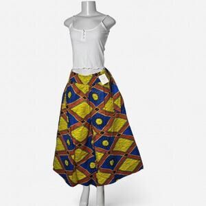 Cotton colorful wide leg pants all over print women’s earthy dopamine L one size